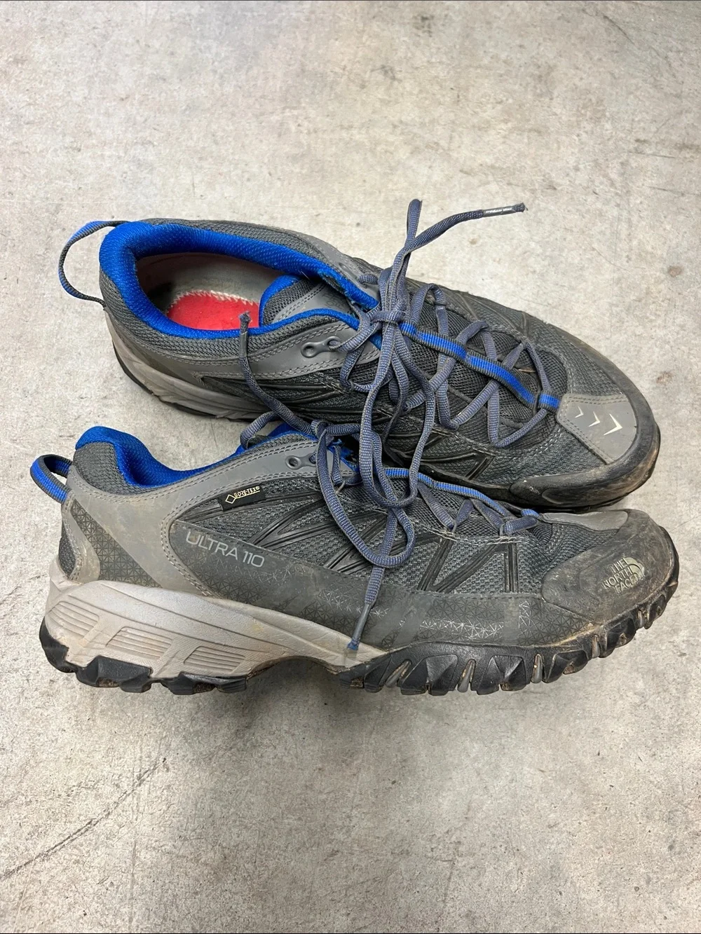 The North Face Men's Ultra 110 Trail Sneakers in Gray and Blue